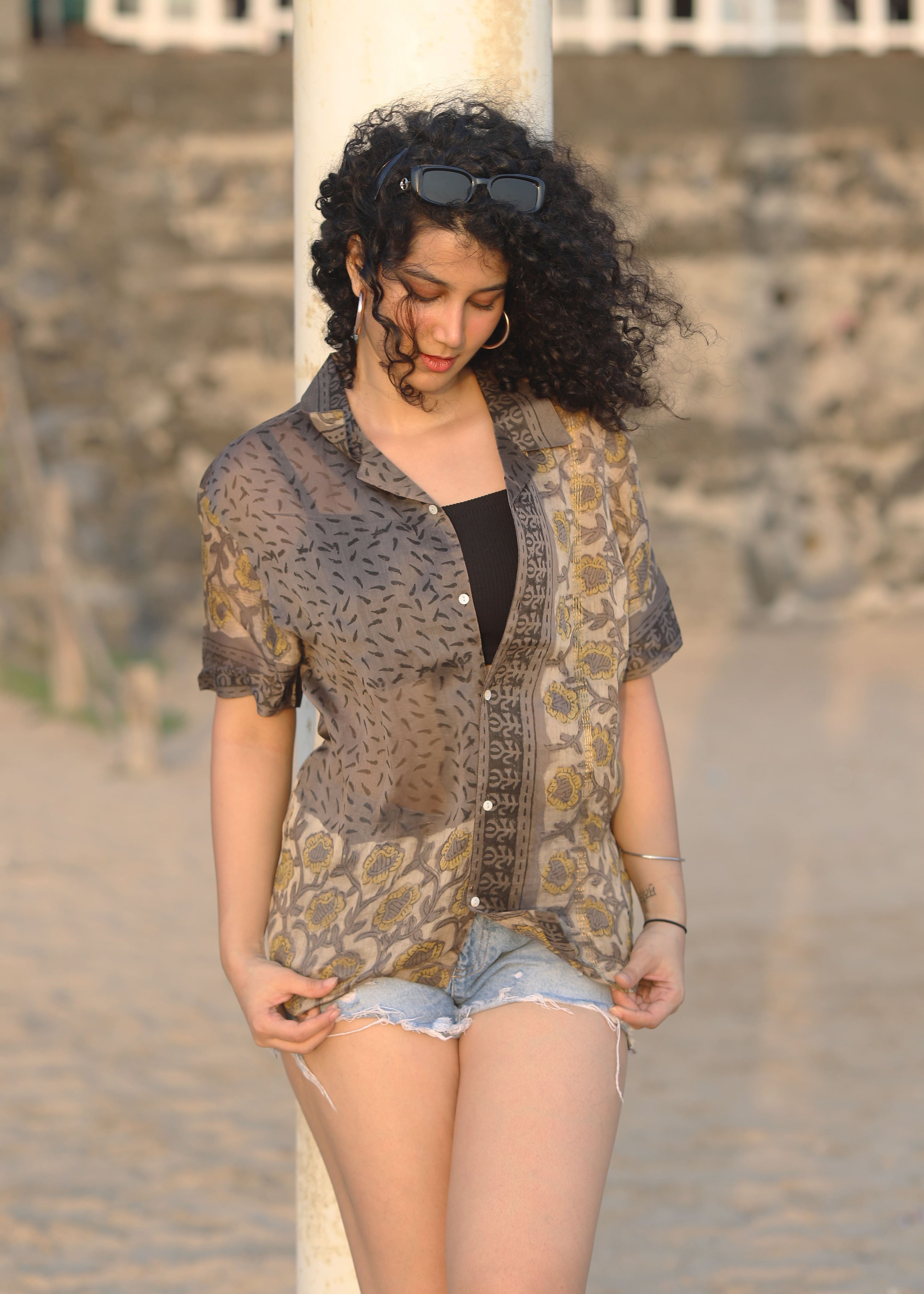 Aftab Ajrakh Silk Shirt
