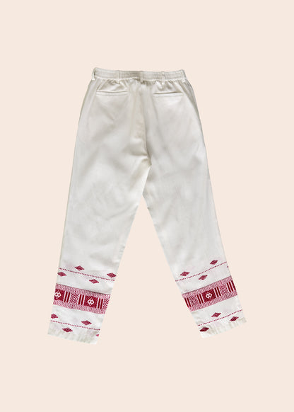 Cotton &amp; Eri Silk Jacquard Pants