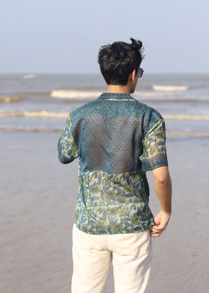 Safar Ajrakh Silk Shirt