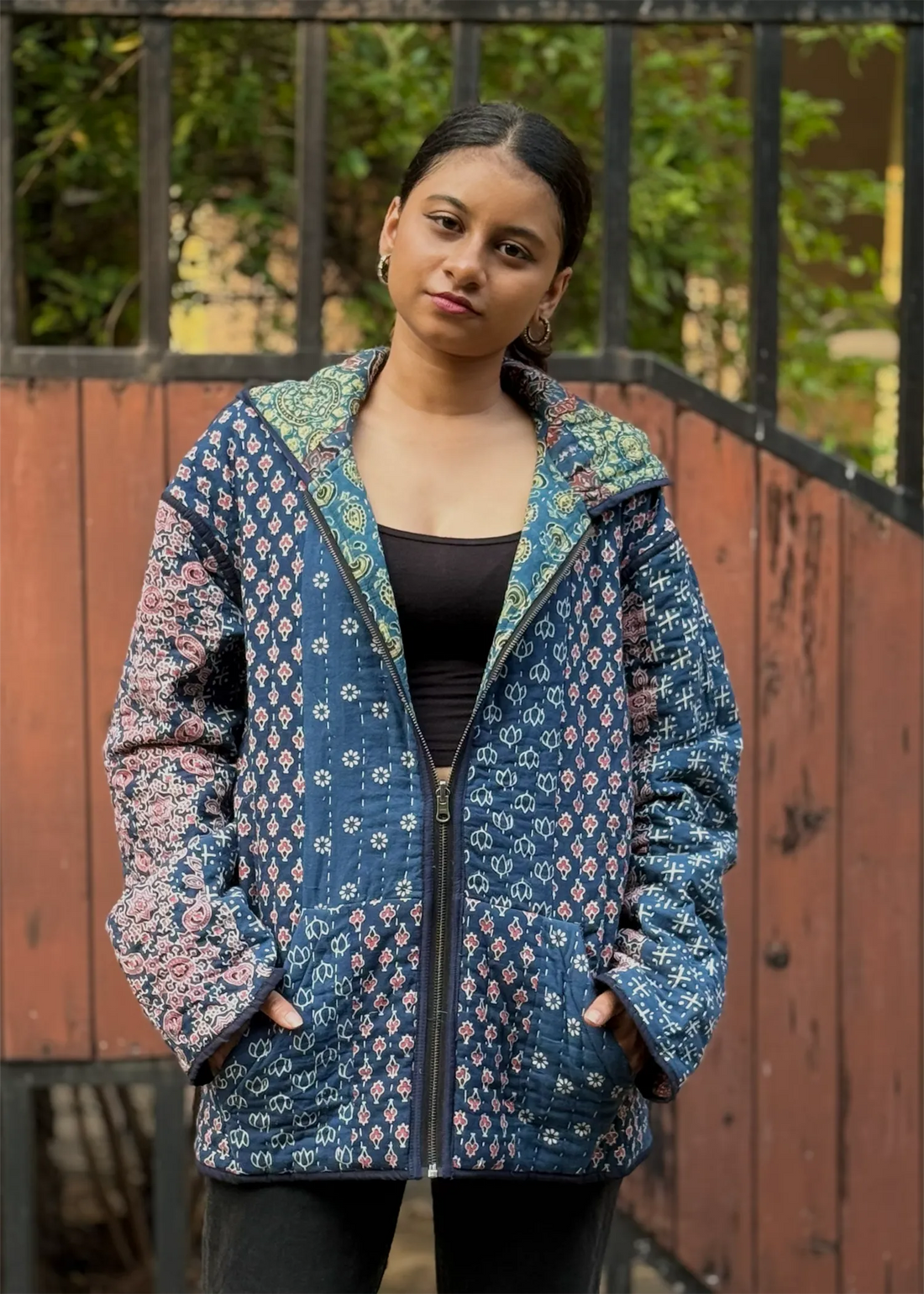 Vayu Reversible Hooded Jacket (Quilted)- 03