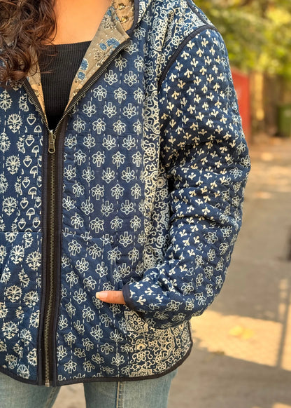 Vayu Reversible Hooded Jacket (Quilted)- 04