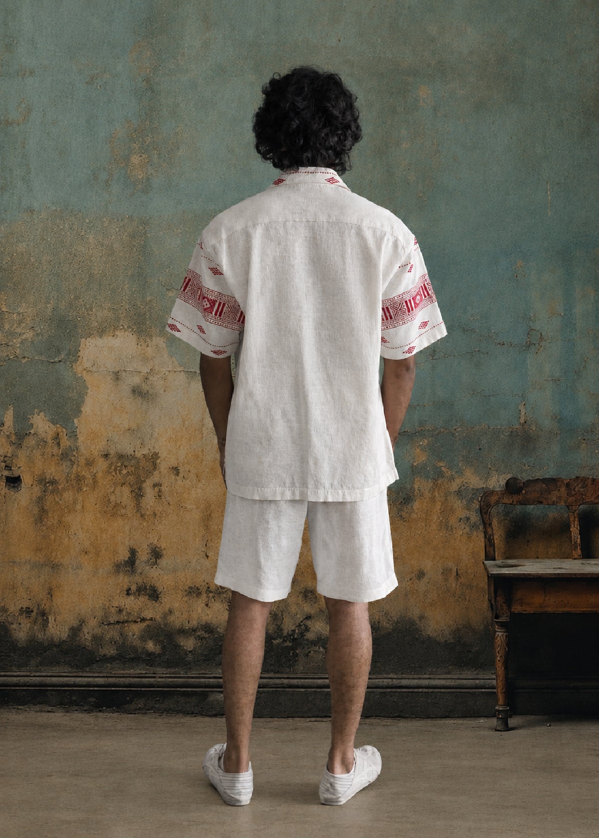 Cotton &amp; Eri Silk Jacquard Shirt