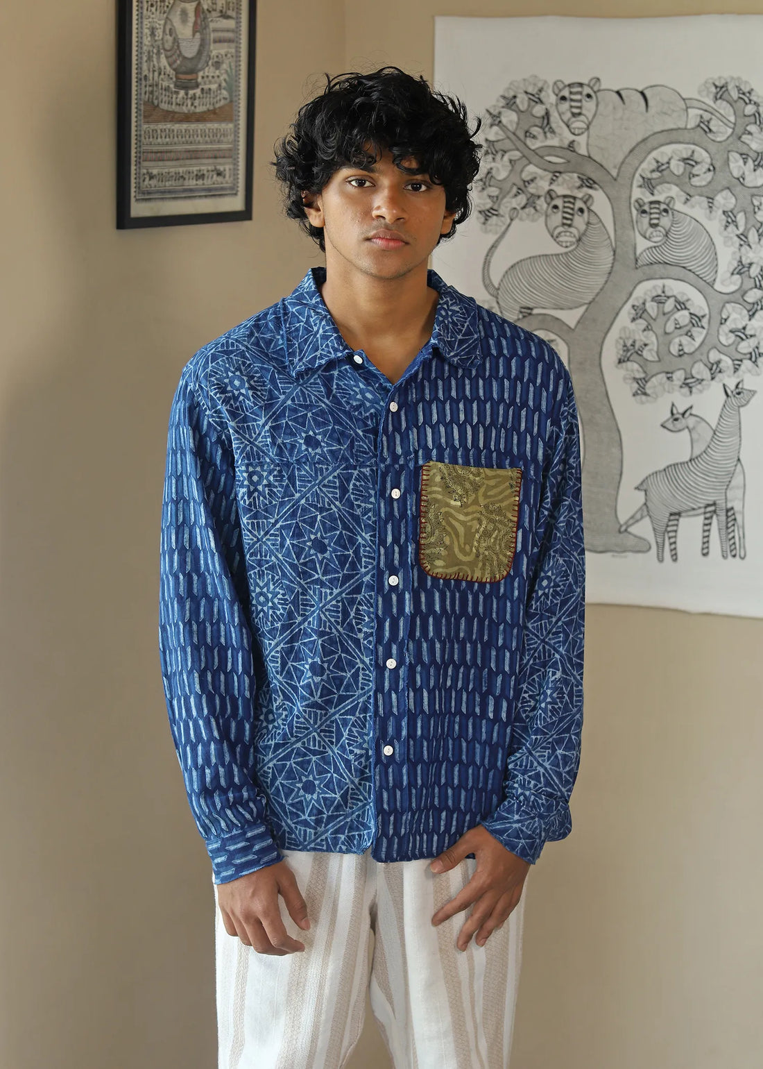 Ambar Indigo Khadi Shirt