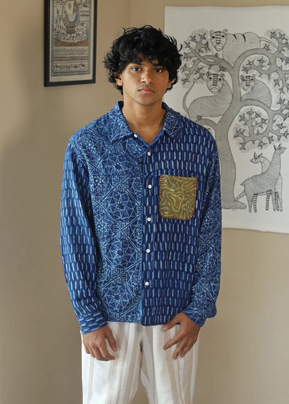 Ambar Indigo Khadi Shirt