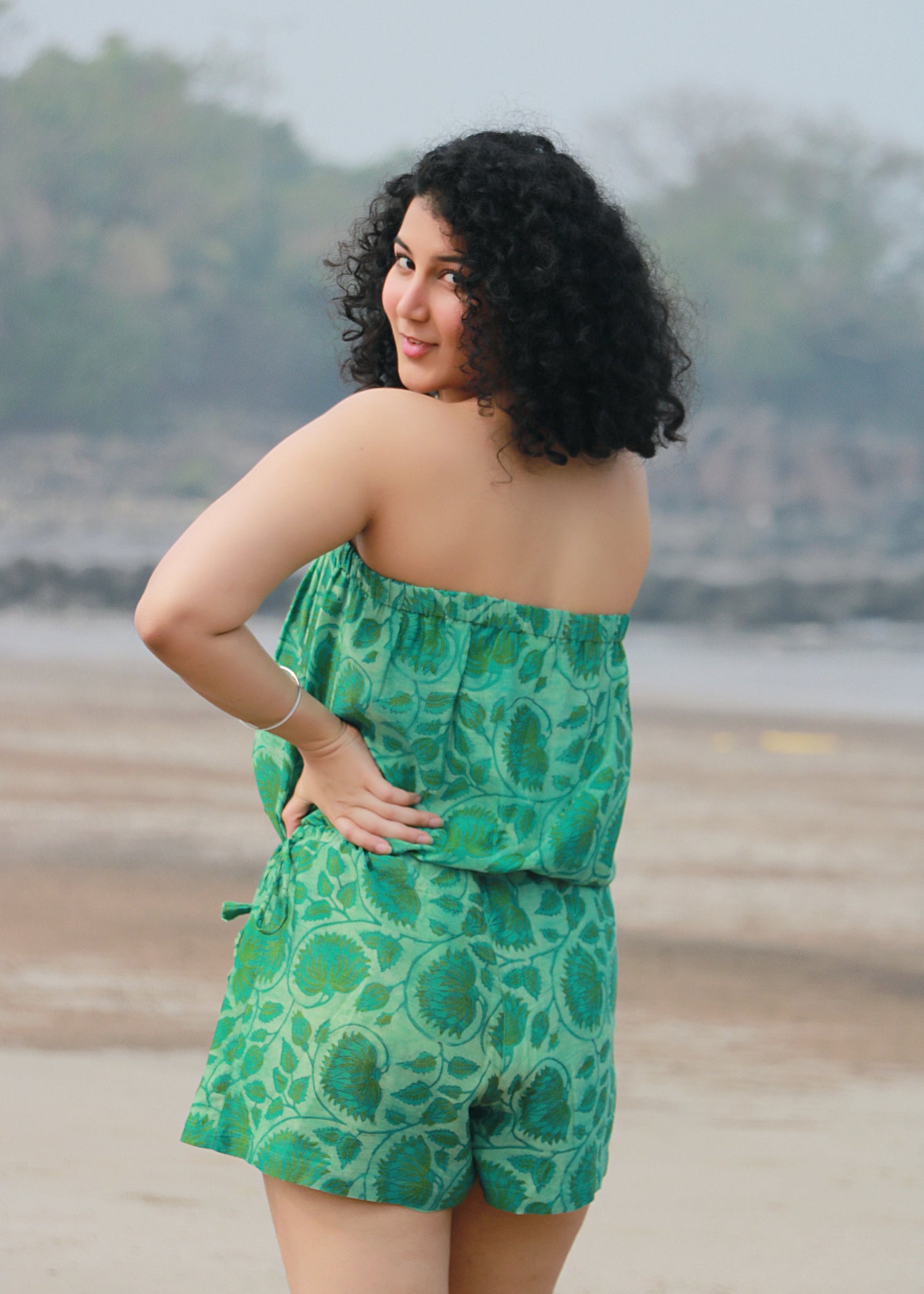 Ziya Ajrakh Chanderi Silk Playsuit