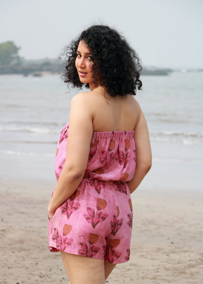 Rihla Ajrakh Chanderi Silk Playsuit
