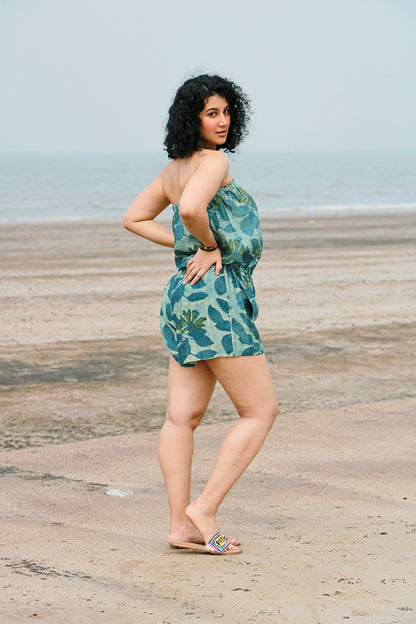 Mehar Ajrakh Chanderi Silk Playsuit