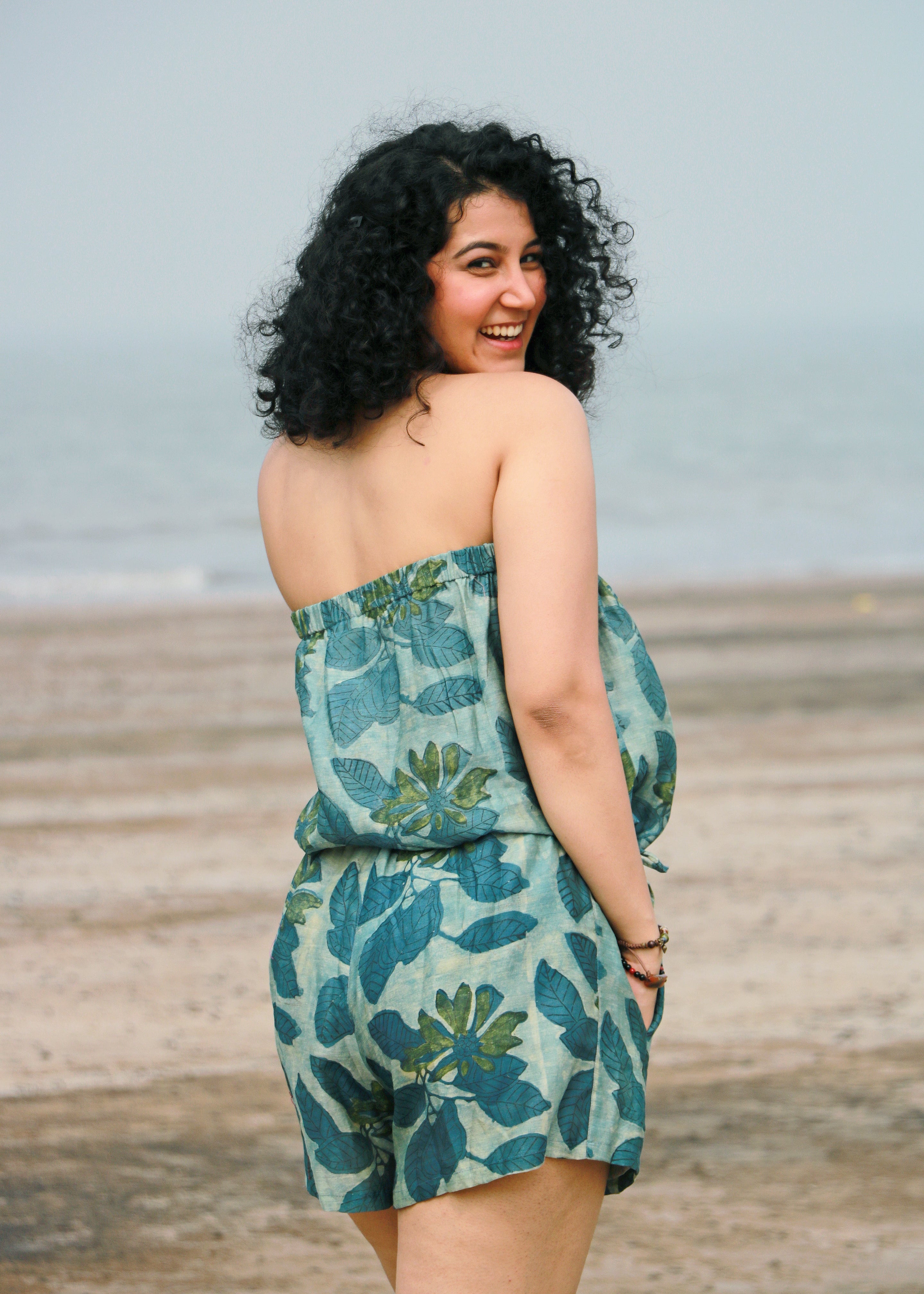 Mehar Ajrakh Chanderi Silk Playsuit