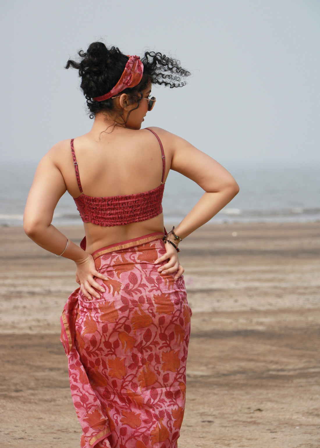 Sehba Ajrakh Silk Bra Top &amp; Sarong