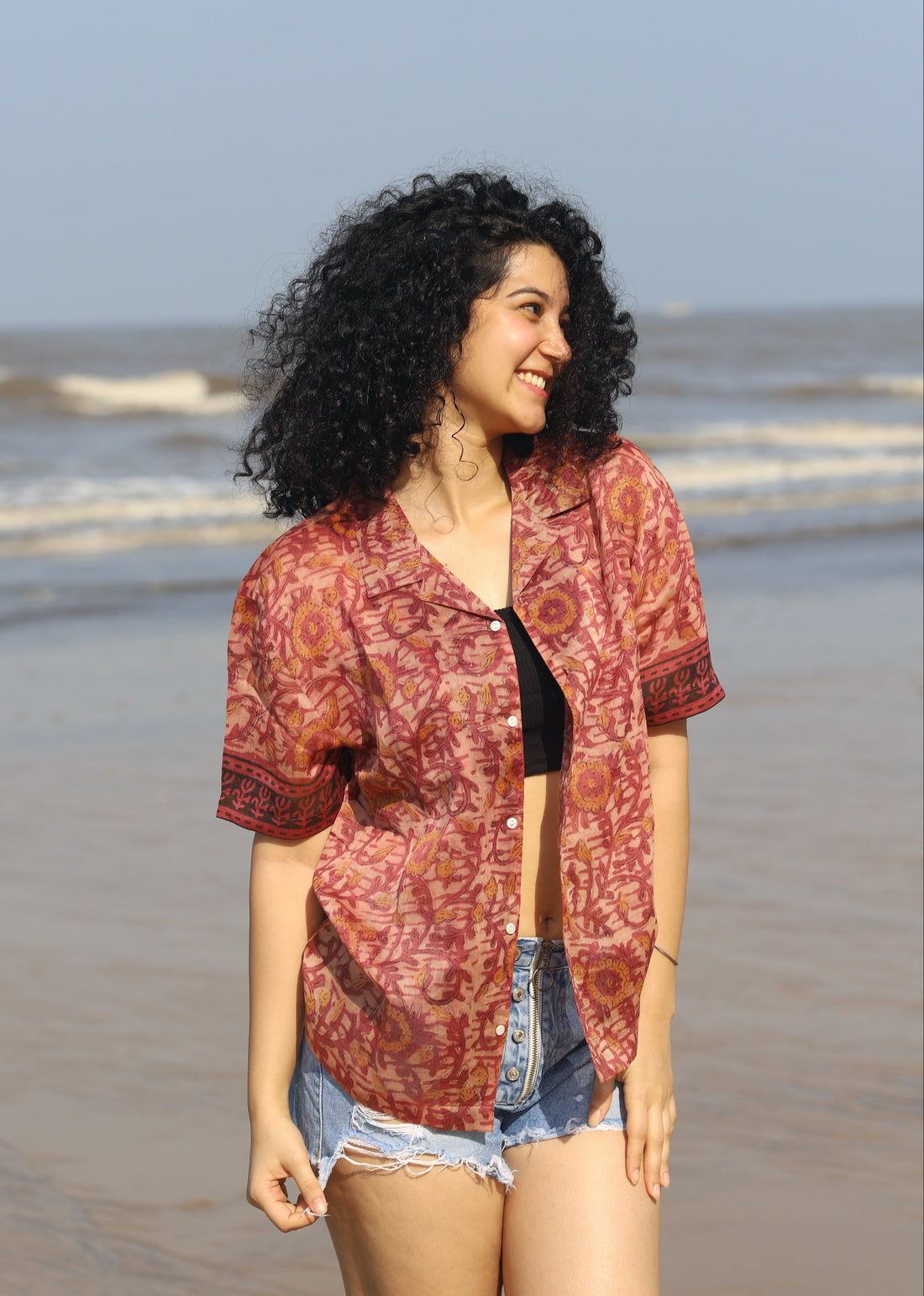 Noor Ajrakh Silk Shirt
