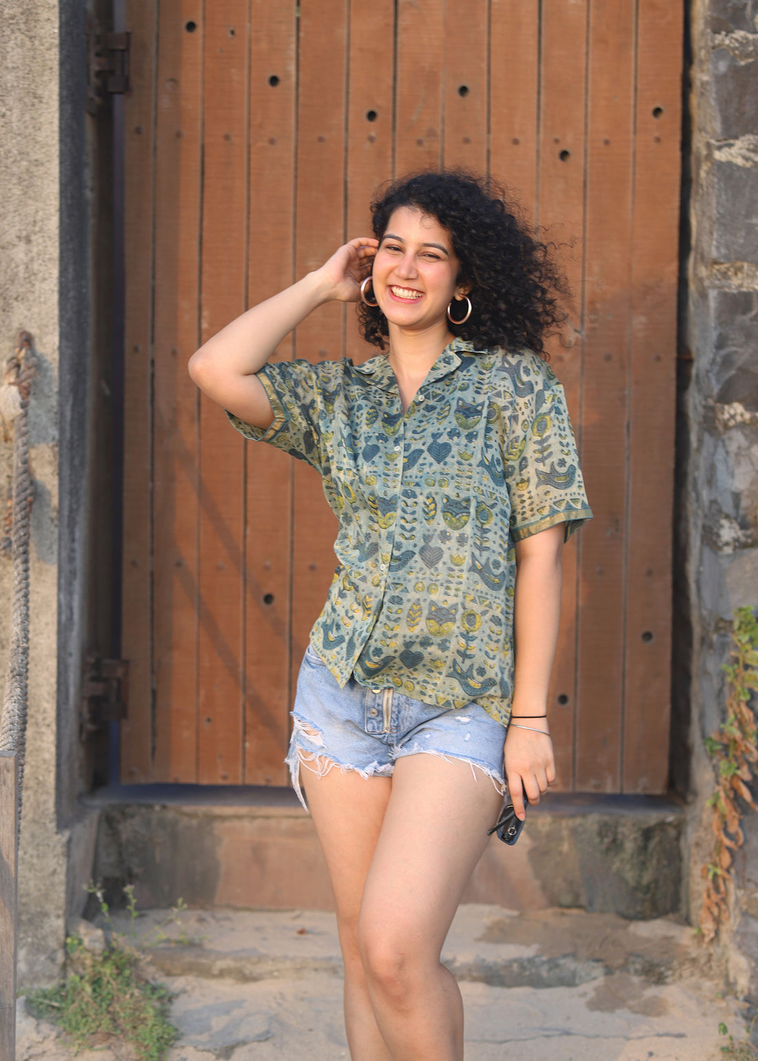 Zareen Ajrakh Silk Shirt
