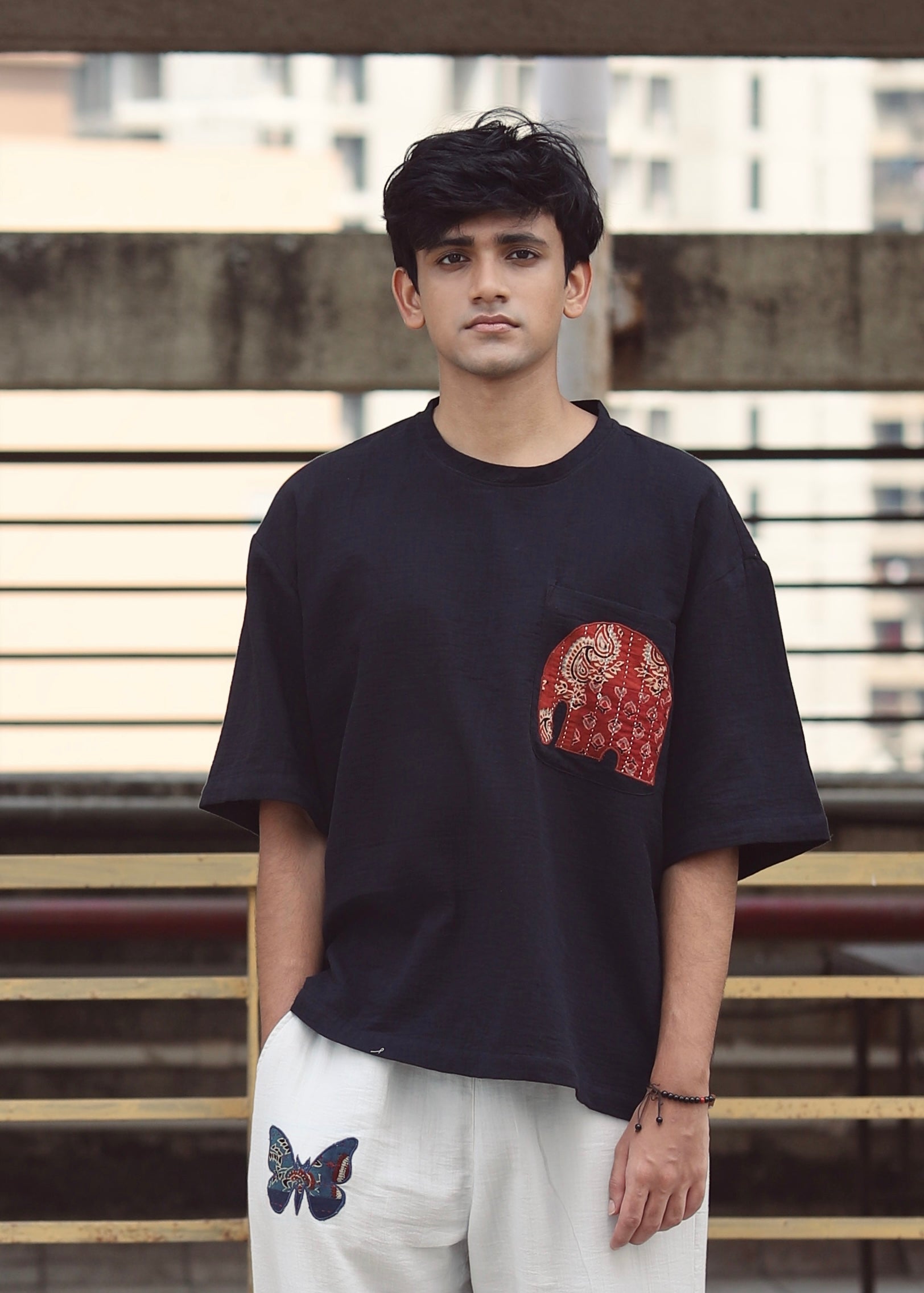 Haathi Appliqué Woven Tee