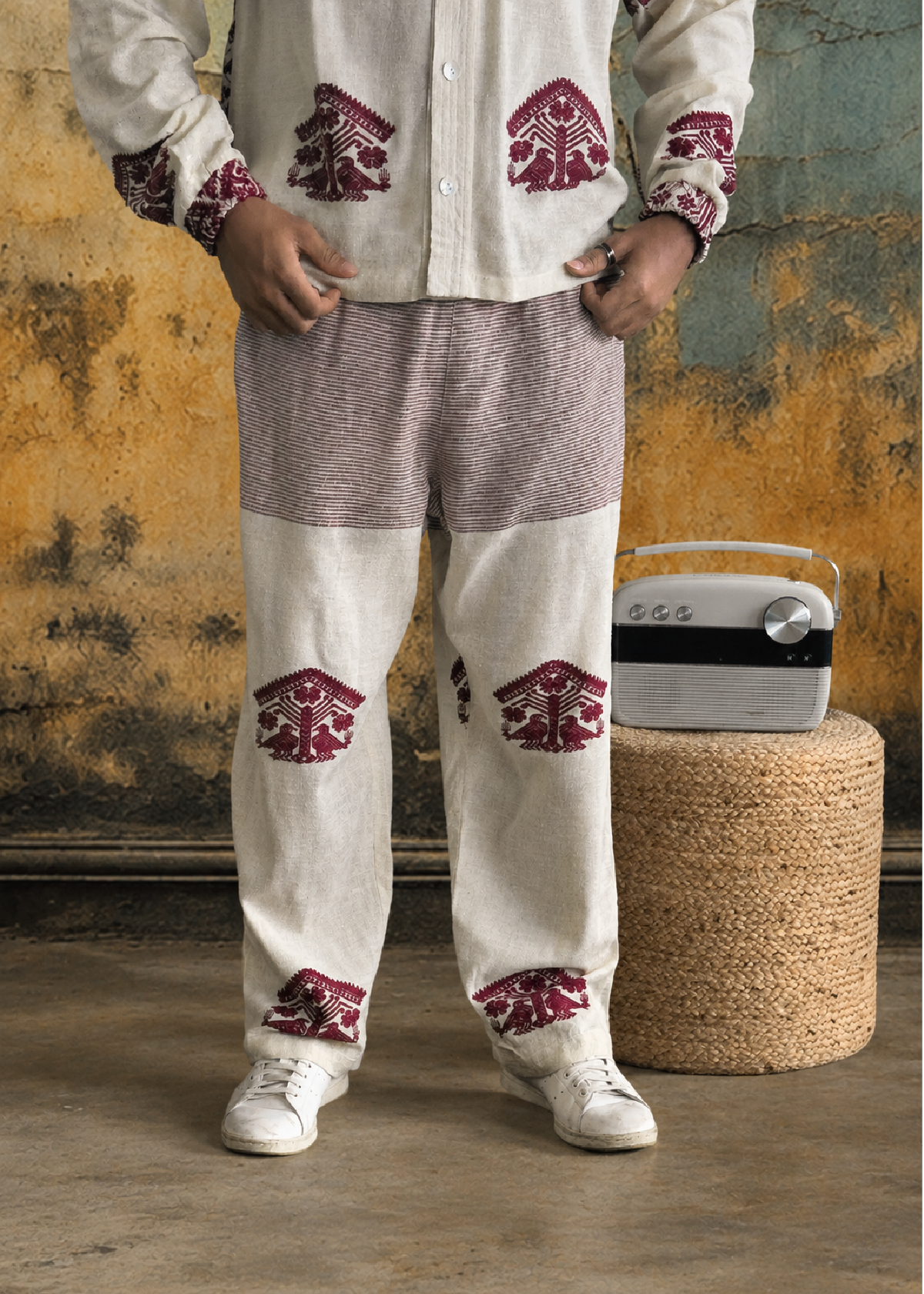 Silk Jacquard Pants